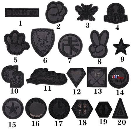 20 stk strykejern på lapper, emblem brodert stoff strykejern på eller sy