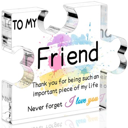 Venskabsgaver til kvinder - Akryl puslespilsbrik Plakette Venskabsgaver 8,5x7x1cm, Fødselsdagsgave til kvinder Venskab