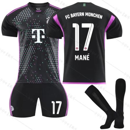 2324 Bayern Away Black Ny nr. 10 Sane 25 Muller 13 Choupo Moting Soccer Uniform Short Suit Shirt 20