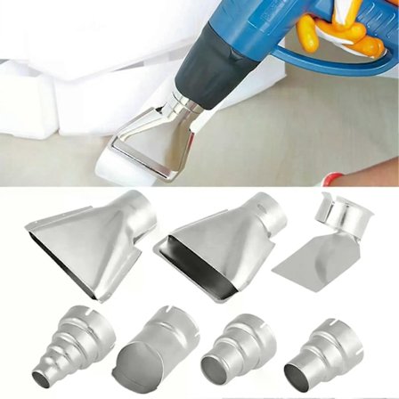 7 kpl 35-40 mm ruostumattomasta teräksestä valmistettuja kuumailmapuhaltimen suuttimia, sarja kuumailmajuotosaseman suutinsarjaan, 