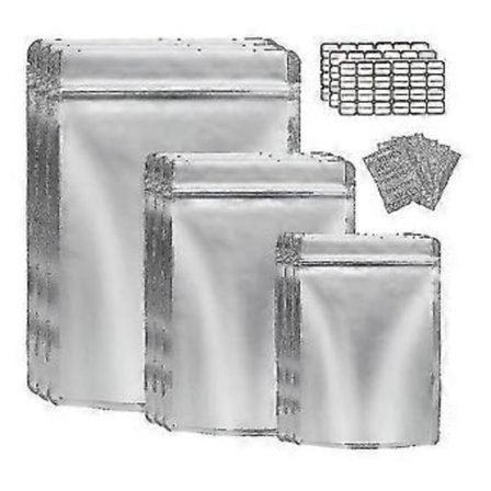 50-pak Mylar-pose til opbevaring af mad med iltabsorberende, genlukkelige korn nødder-Fian