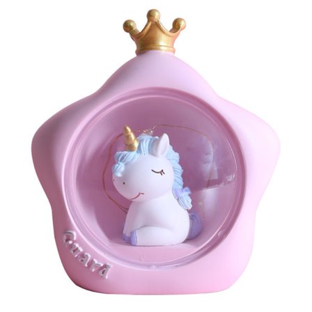 Luova sarjakuva kuori helmi tähti yövalo makuuhuone yksisarvinen sänky