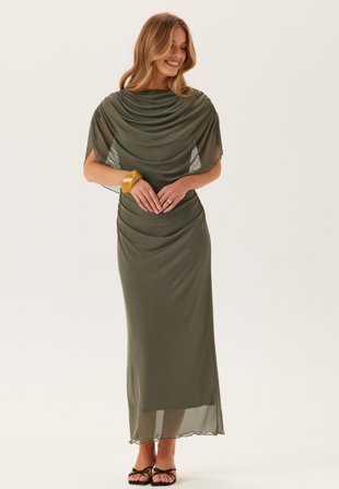 Bubbleroom Occasion-Cape Mesh Ankle Dress-L