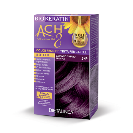 Biokeratin Ach8 Tinta per Capelli Castano Chiaro Prugna 5/P