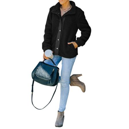 Kappa Enfärgad Krage Långärmad Jackafickor Dam Svart/