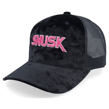 Iconic - Snusk 3d Pink Logo Velvet Black Trucker Trucker Black Cap - @ Hatstore