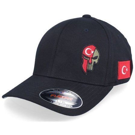 Army Head - Black - flexfit - Cap - Türkiye Army Skull Black Wooly Combed Flexfit - Hatstore