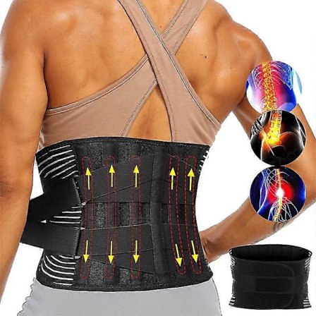 Justerbart lændestøttebælte med 6 knogler, ortopædisk korset til mænd, dekompression af rygsøjlen, taljetræner, smertelindring i ryggen Vzx