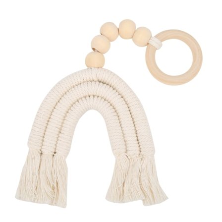 Træring Hængende Ornament Kvast Børn Baby Værelse Vægmontering Dekoration Hvid