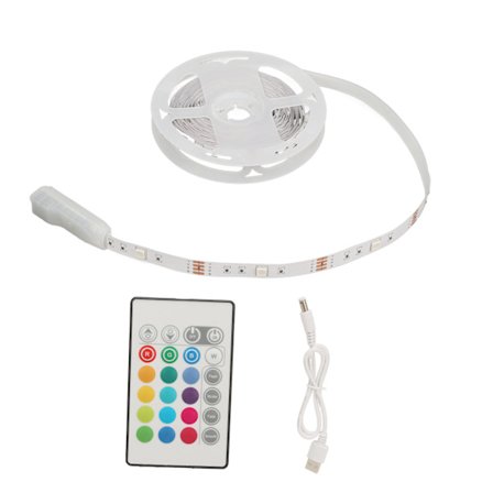 LED-remsor 16FT RGB Färgförändrande APP-kontroll LED-bandljus med fjärrkontroll för sovrum TV-rum Spelrum Jul Halloween DIY
