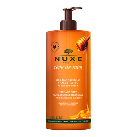 Nuxe Gel Detergente Viso E Corpo Al Miele 750ml - Gel detergente viso