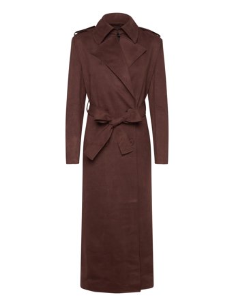 Bardot | Kira Vegan Suede Trench Coat | 34