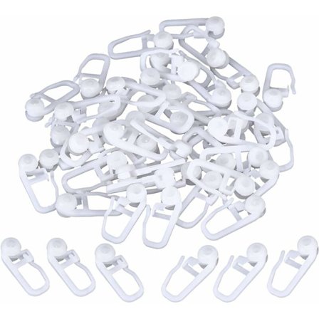 Rullgardinsklämmor Vita Plastgardinkrokar för Gardinskena, 50-pack (Klämmor) 25 cm