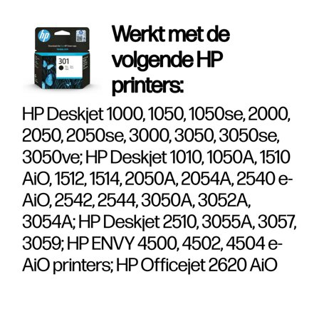 HP 301 - svart - original - blekkpatron