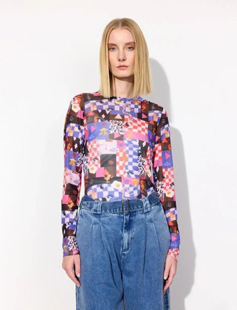 Hunkøn Madison Mesh Blouse - Pink - XL