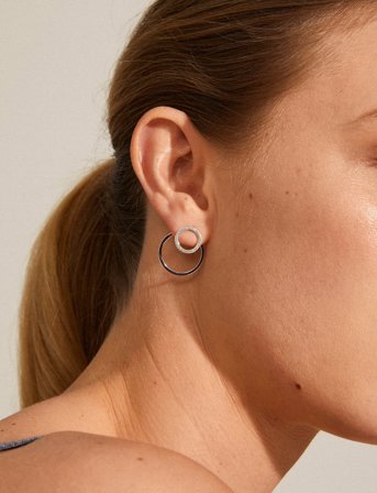 Pilgrim Zooey Recycled 2-In-1 Earrings - Silver - ONE SIZE