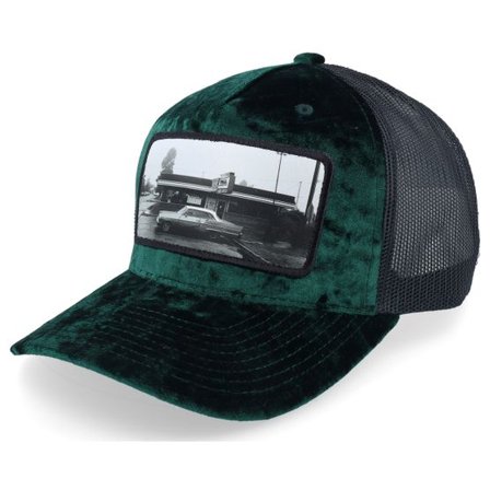 Calza Pennello - Grön trucker Keps - Car & Drive-through Velvet Green/Black A-frame Trucker @ Hatstore