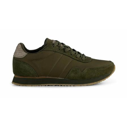 Woden, Nora III Leather - Dark Olive Groen, Dames, Maat:39 EU,polyester