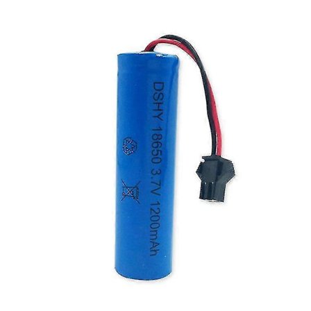 2 stk. 18650 litiumbatteri 3.7v Sm-2p plugg 1200mah barneleker elektriske leker oppladbar li [DB]