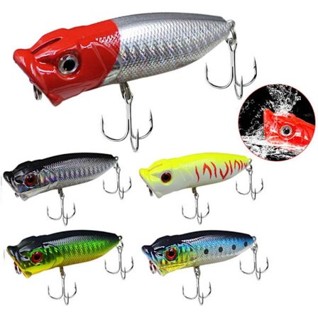 5 stk Kunstig Agns, Overflatefiske Lokkemiddel, Mørkfiske, ZQKLA