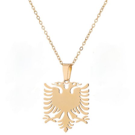 Necklace with shenja e flamurite Albanian eagle gold plated & silver