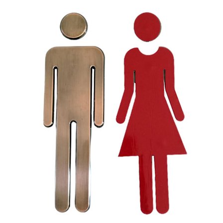 2 kpl WC-symboli Itsekiinnittyvä kylpyhuonekyltti WC-oven kyltti hotelliin, toimistoon, kotiin Wc-plaketti