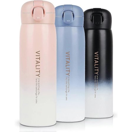 Reisekopp, HASAGEI Gjenbrukbar Kaffekopp med Lekkasjesikker Lopp, Dobbelvegget Vakuum Isolerende Kaffekopp (Rosa, 520ml)