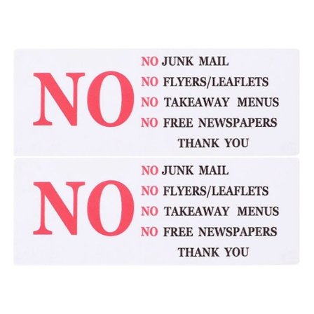 2 stk. Ingen Reklame Klistremerke For Postkasse Slitesterk Utendørs Dekal Melding Postkasse Skilt For Hjem Og Bedrift Ingen Reklame Klistremerke