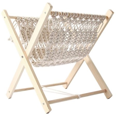 Boho magasinholder, dekorativ makrame magasinholder, serviettoppbevaringskurv, bohemsk rustikk dekorasjon