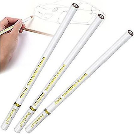 3 stk Skisse- og Tegneblyanter Sett Hvit Kull Kunstblyanter