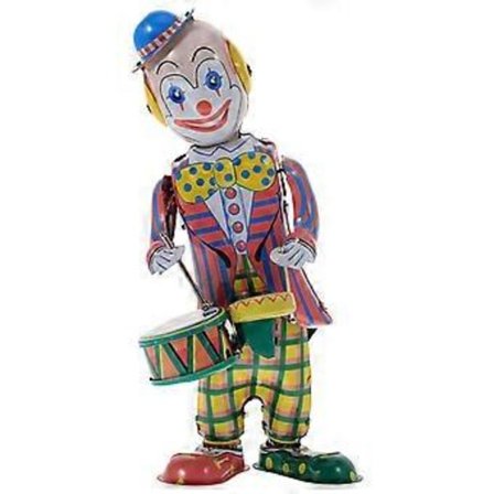 1 kpl Peltipurkkinen Rumpuja soittava Pelle Sarjakuva Vedettävä Lelu Lapsuusmuisto Antiikki Peltilelu