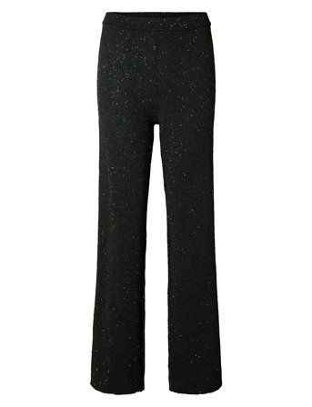 Slfjosie Hw Knit Pant Black Selected