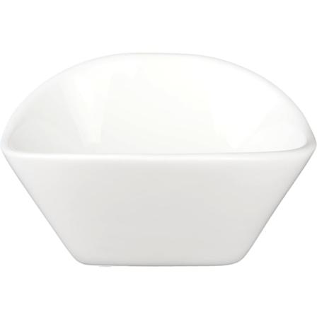 Mini porcelænsskål med rektangulære afrundede kanter - 20 stk. Vit