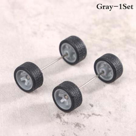 1Sett 1:64 Bilhjul For Hotwheel gummidekk Med hjulaksel Mo Gray onesize