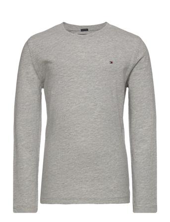 Boys Basic Cn Knit L/S T-shirts Long-sleeved T-shirts Grå Tommy Hilfiger*Betinget Tilbud