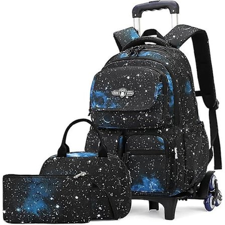 Drenge Rulle Rygsække Børns Bagage Hjul Rygsæk Til Skole Drenge Trolley Tasker Rum-galakse Rulle Skoletaske