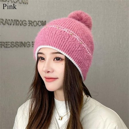 Vinterhue strikket hue PINK