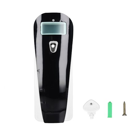 Veggmontert Automatisk Aerosoldispenser Vannbasert Luftfrisker Toalett Deodorant Svart