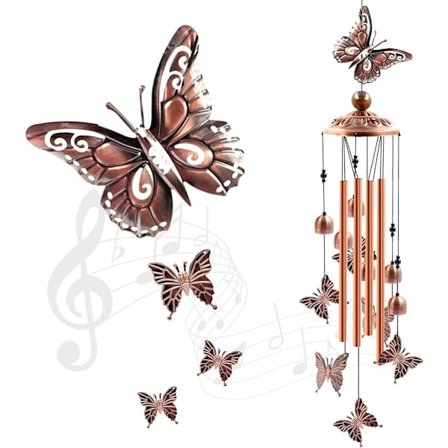 Vindspil Sommerfugle Aluminiumsrør Vindspil med S-krog, Til Udendørs Indretning, Terrasse Have Hjem Housewarming Gave