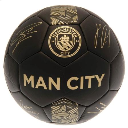 Manchester City Fc Phantom Signature Football 5 Svart/guld