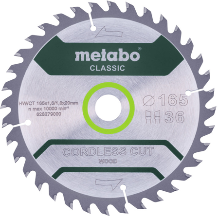 Metabo 628279000 Sågklinga 165x20mm, 36T, Såga