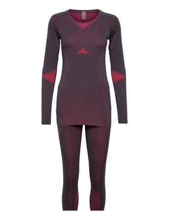 Odlo W Set Fundamental Performance Warm Base Layer Sets Lila Odlo