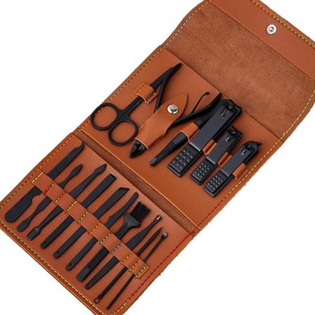 Lahjat miehille/naisille, ruostumattomasta teräksestä valmistettu set Pu- case, henkilökohtaisen hygienian työkalu 7022b ruskea 7022C brown