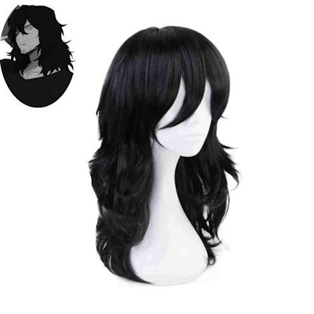 My Hero Academia Shota Aizawa Cosplay Paryk – Kort Sort Syntetisk Varmebestandigt Hår *Som vist*