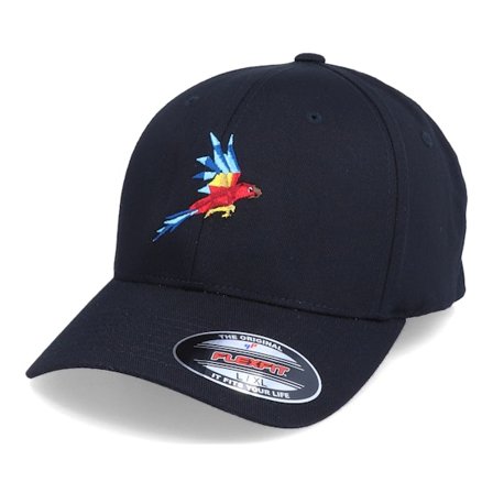Iconic - Noir flexfit Casquette - Flying Paper Parrot Black Flexfit @ Hatstore