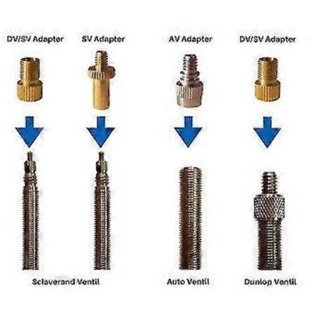 10 stk. lator Pumpedyse-sett Presta Schrader Ventil Slange Sykkelventiladaptere For Vei & & Fixi