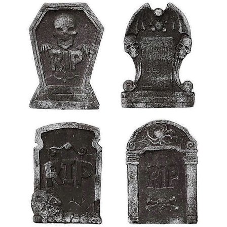 2025 4 stk Gravstein Dekorasjoner Halloween Skum Gravstein Ornament Dekorativ Skum Gravstein