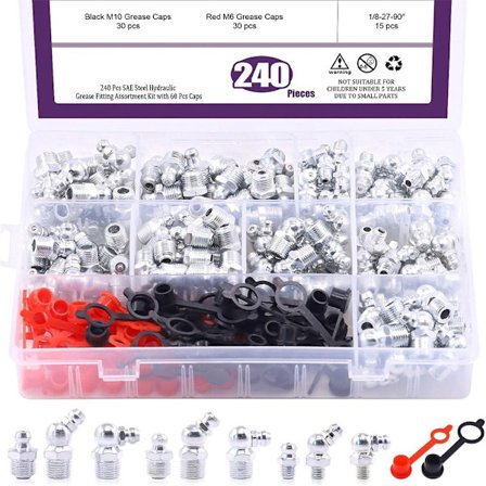 240 Stk Hydraulisk Fitting Smørenippel Smøre Fitting