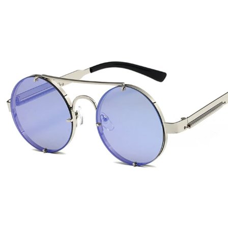 Märkesdesignade vintage solglasögon man kvinna metall steampunk solglasögon klassiska runda retro nyanser körning Oculos De Sol