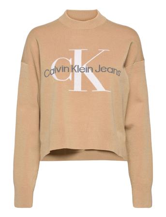 Monogram Loose Sweater Beige Calvin Klein Jeans